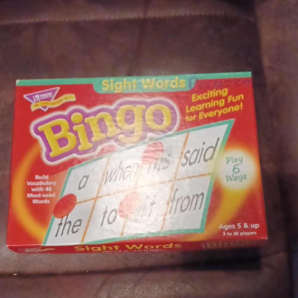 4/$30 Sight Words Bingo Game - Ages 5 & Up